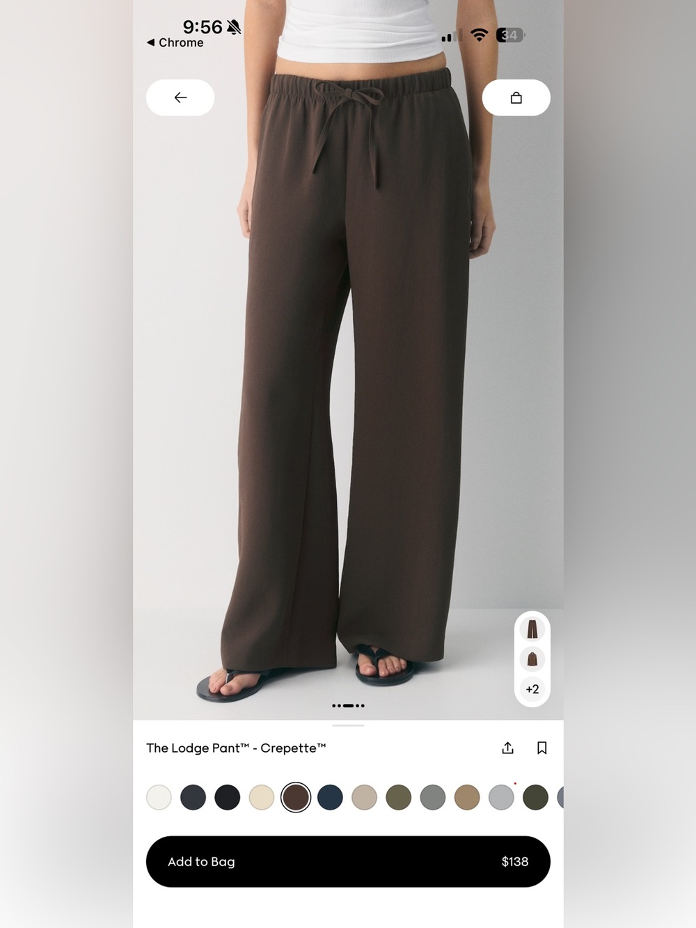 Aritzia Lodge Pant in Crepe Mocha Brown